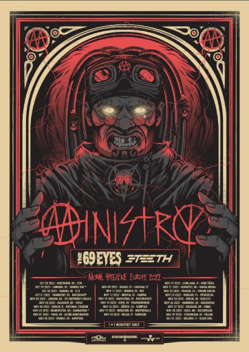 MINISTRY Announces Fall 2022 European Tour With THE 69 EYES And 3TEETH