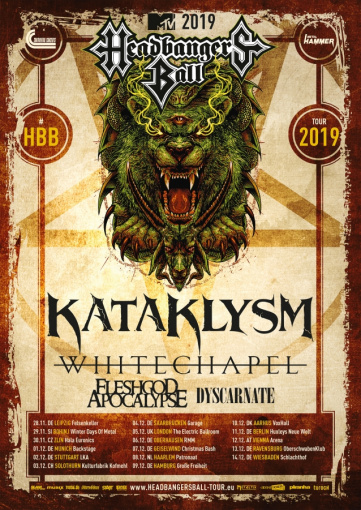 KATAKLYSM To Tour Europe With WHITECHAPEL And FLESHGOD APOCALYPSE